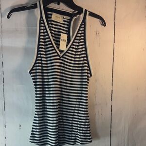 Anthropology Maeve (S) Navy and White Striped Tank Top NWT